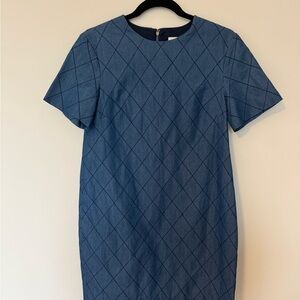 Kate Spade New York Quilted Chambray Denim Shift Dress | Size 0